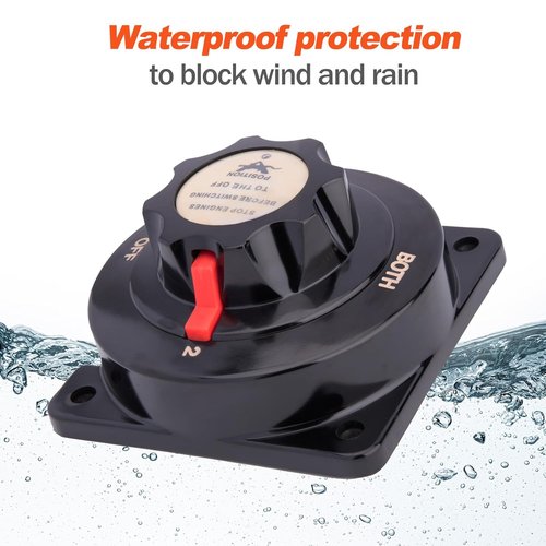 Marine Heavy Duty Dual Battery Selector Switch - Boat Safety Disconnect Isolator for Power Cut Off