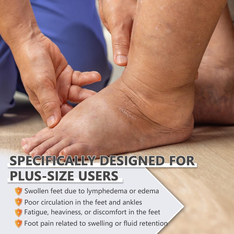 Plus Size Foot Compression Wrap with Elastic Straps for Swollen Feet & Ankles, Ankle Brace for Sprains, Lymphedema, Edema, Diabetic Care & Circulation Relief for Women and Men (4XL/5XL/6XL, 1 Pcs)