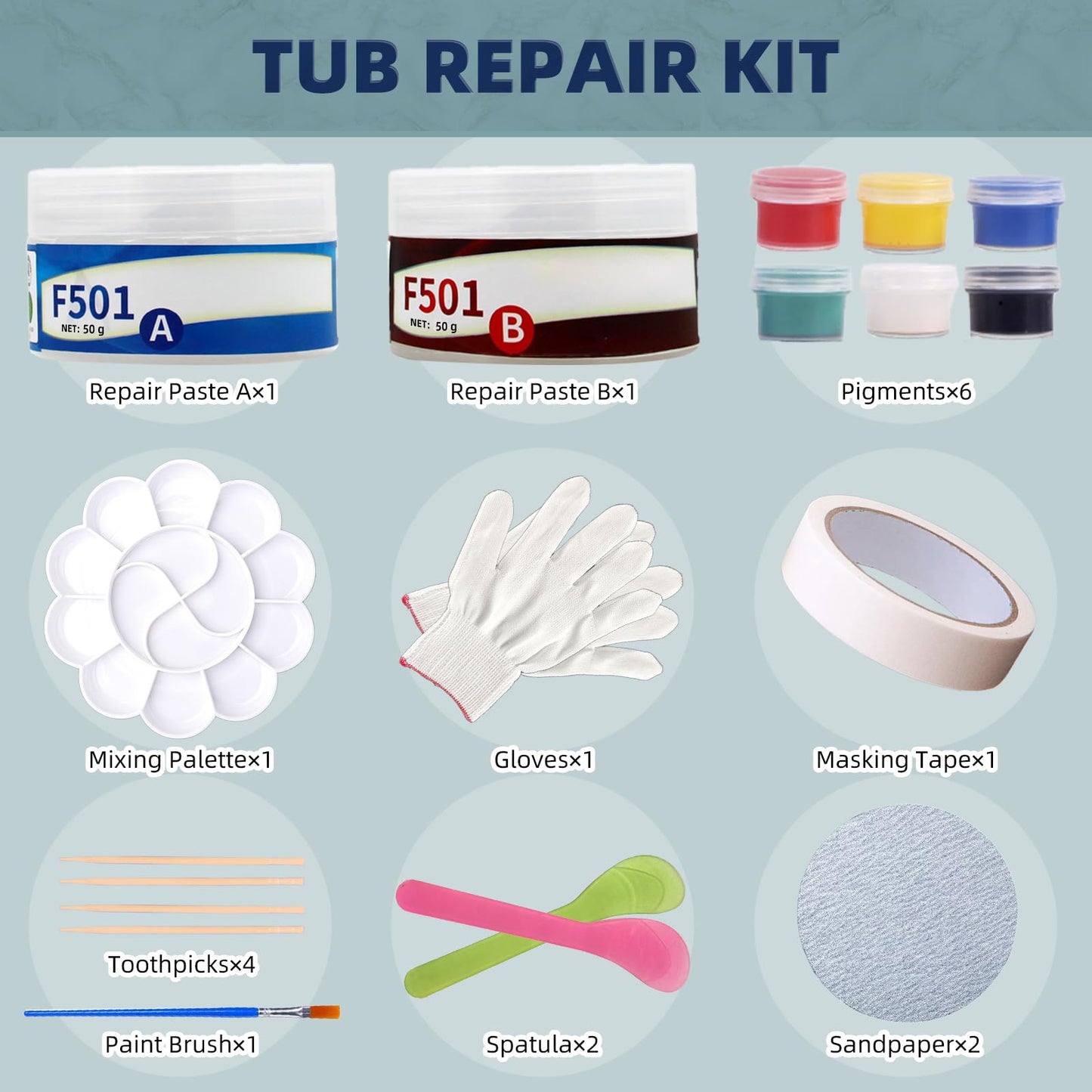 Krbnk Fiberglass Boat Repair Kit, Gel Coat & Marine Grade Fiberglass Repair Kit for Boats, Kayaks, Jet Skis - Color Matching Epoxy Filler for Holes, Cracks, Chips - UV Resistant, Waterproof