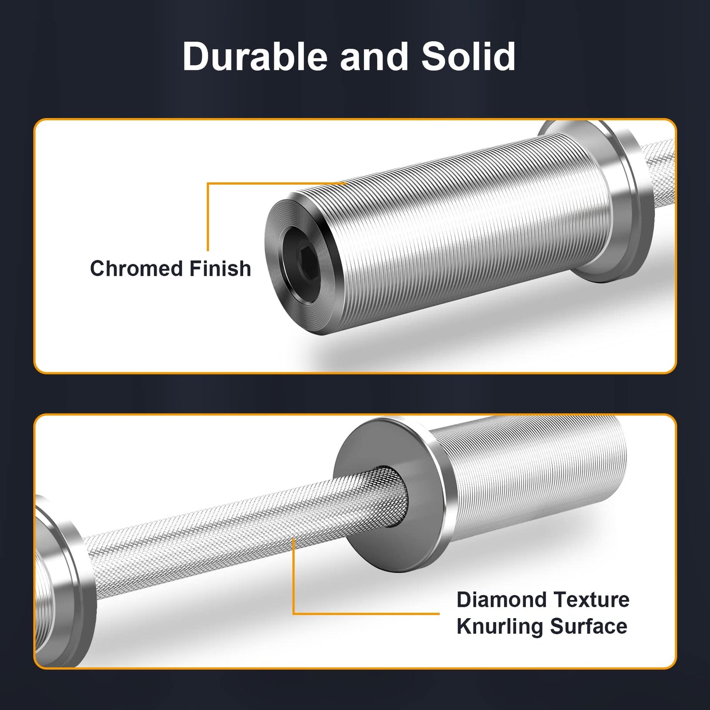 Uboway Olympic Dumbbell Handles: 16" Olympic Dumbbell Bar for 2" Olympic Weight Plates, Loadable Dumbbells with 4 Spring Collars, Home Gym Strength Training