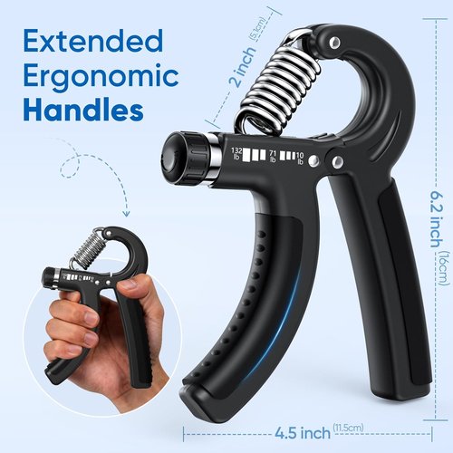 FitBeast Grip Strength Trainer - Adjustable Hand Grip Strengthener for Rehab & Strength Training | 10-132 lbs Resistance