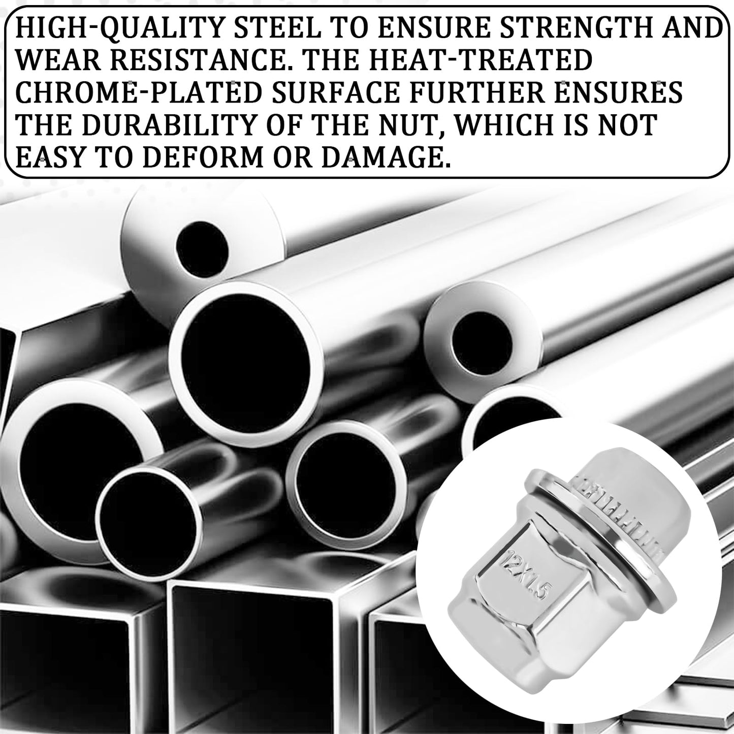 MLAHUIER 5PCS M12x1.5 Chrome Lug Nuts, Chrome Closed End Mag Style Lug Nuts with Washer Replaces OEM#90084-94001, Lug Nut Lock Set Compatible with Toyota Corolla Camry Tacoma Lexus