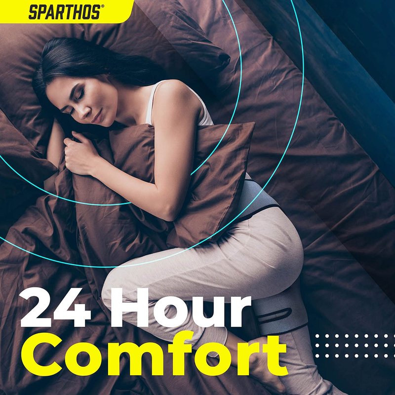 Sparthos Sciatic Nerve Brace - Hip Support Belt - Sciatica, SI Joint, Hamstring Pain Relief - Orthopedic Thigh Groin Compression Wrap - Sacroiliac Siatic Siatica Strain - For Men & Women (Left Leg)