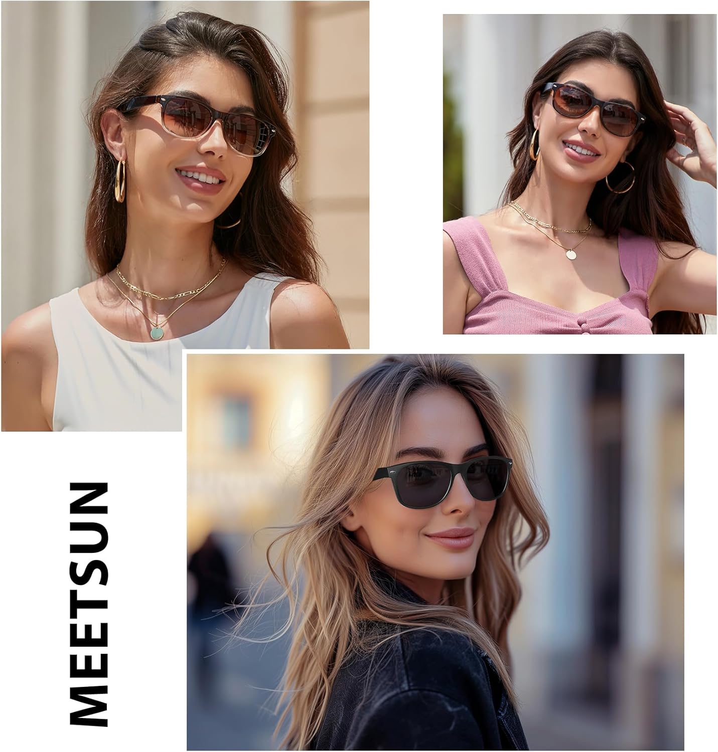 MEETSUN Classic Polarized Sunglasses - Trendy Retro UV Protection for Men & Women | 3-Pack Set