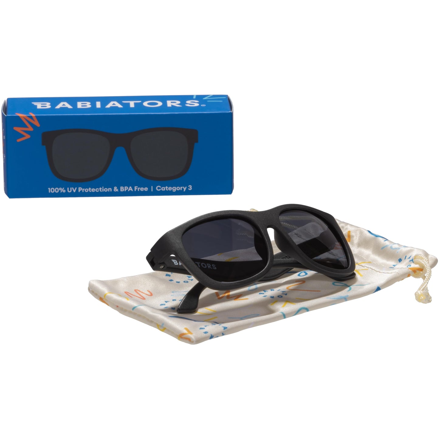 Babiators Baby Navigators - Original Jet Black Kid's Sunglasses | UV Protection, Ages 0-1 | Babies & Toddlers | UV Protection, Durable, Bendable, and Baby Proof