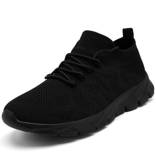 Mens Running Tennis Shoes Walking Lightweight Athletic Workout Gym Shoes Breathable Fashion Sneakers All_Black 10.5