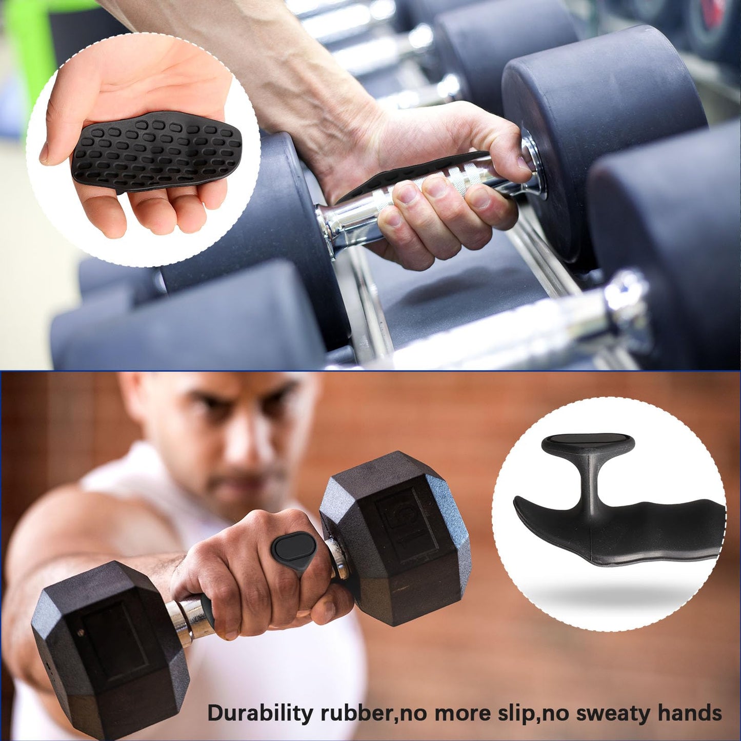 NiuMid Anti-Slip Workout Grips - Ergonomic Rubber Hand Protector Gloves for Weight Lifting, Pull-Ups, Gym Training and Exercise, for Men and Women (2)
