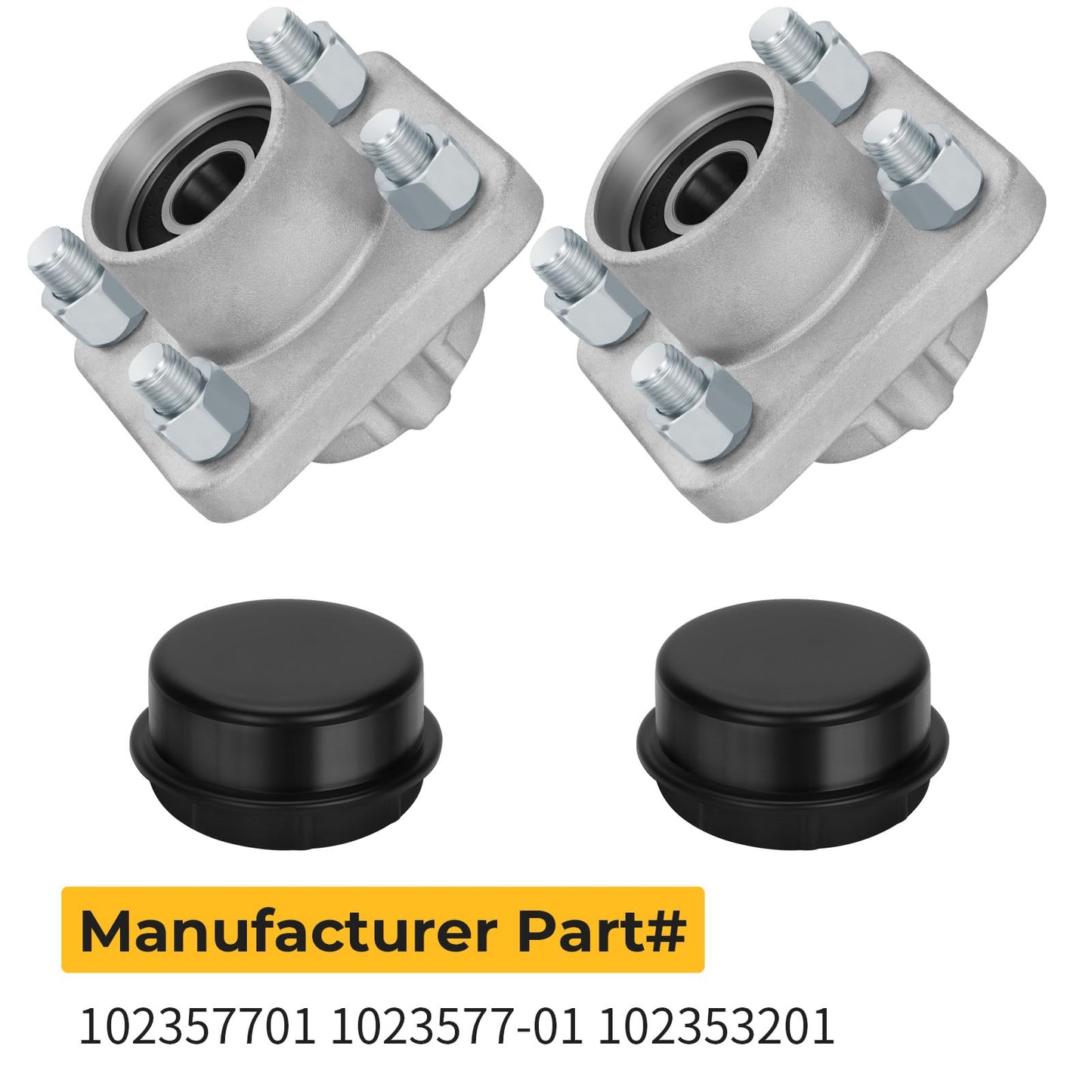 M MATI Front Wheel Hub Assy with Bearings Cover Cap for Club Car DS & Precedent 2003-up 102357701 1023577-01 102353201