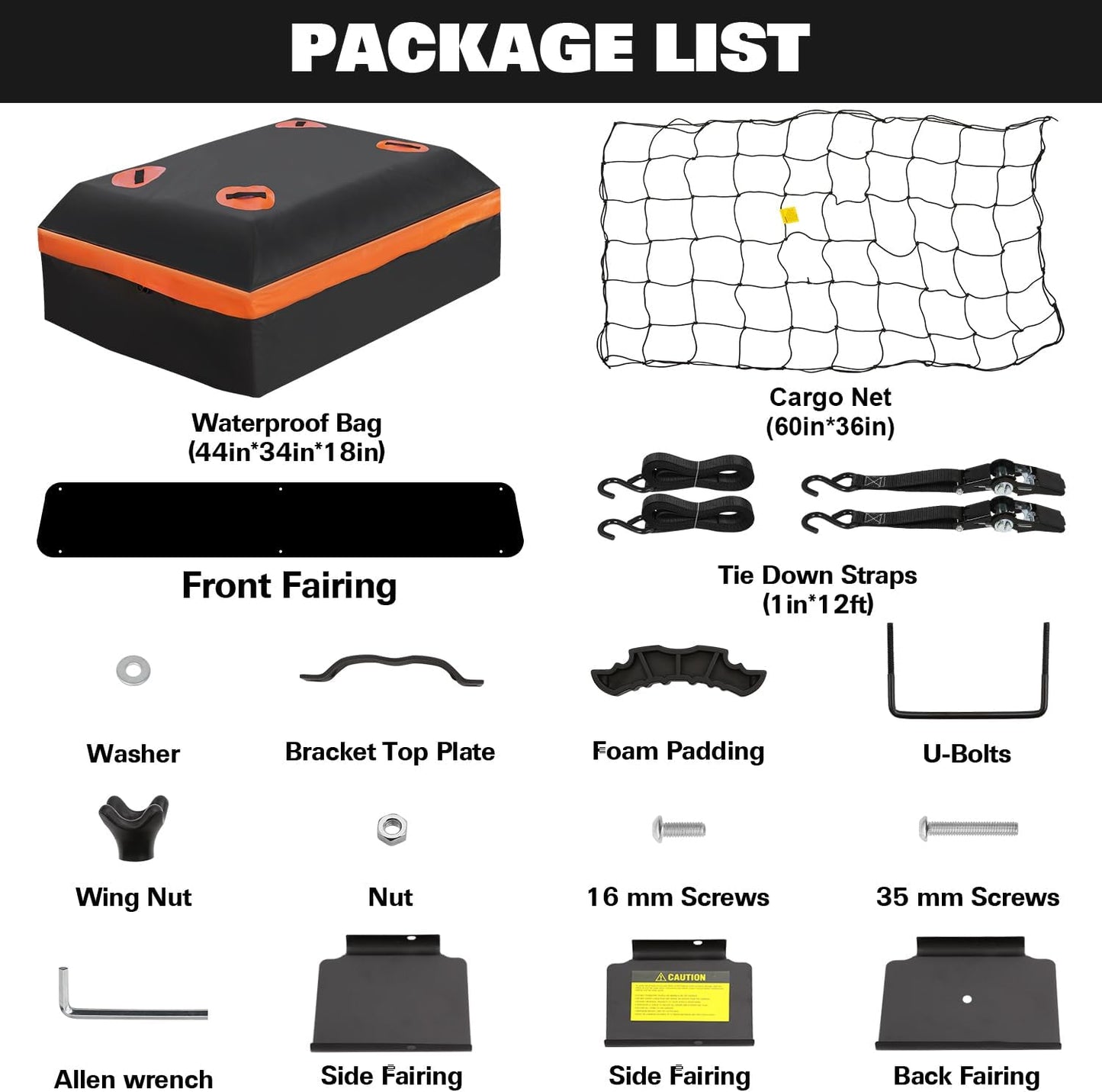 WEIZE Roof Rack Carrier Basket - Large 64" x 39" x 5" with Waterproof Bag & Cargo Net for SUVs and Trucks