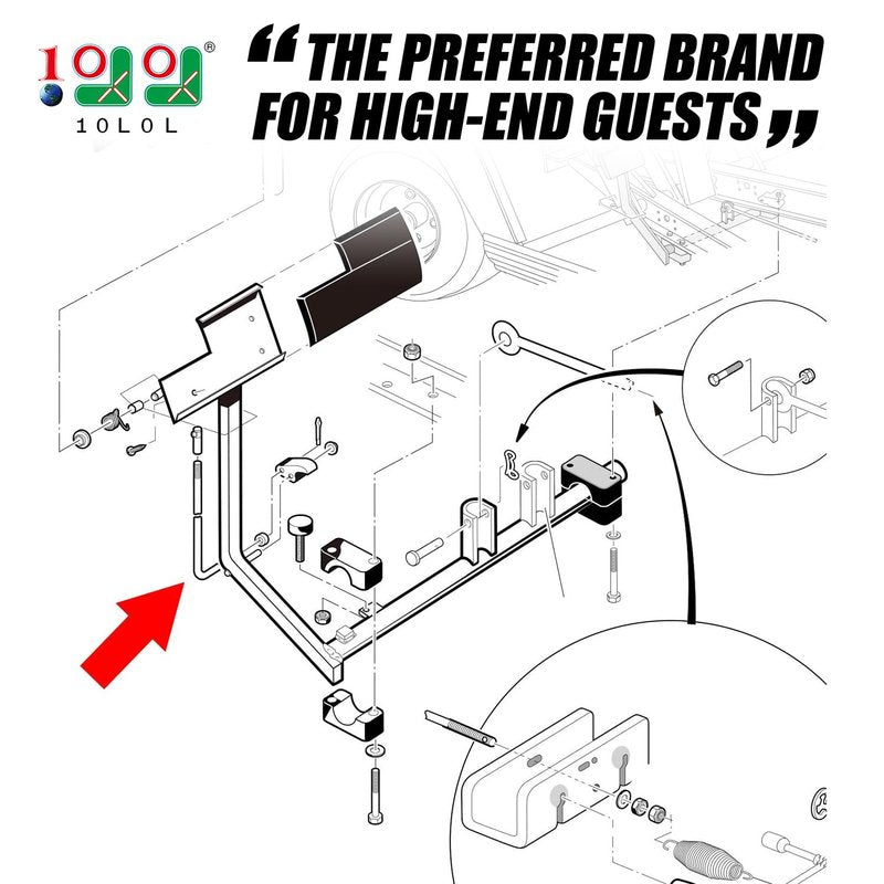 10L0L Golf Cart Park Brake Latch Kit,Fits Club Car DS Carryall 1998 UP Golf Cart OEM 101187702 1017322 101985-01 10198501 1011877-02