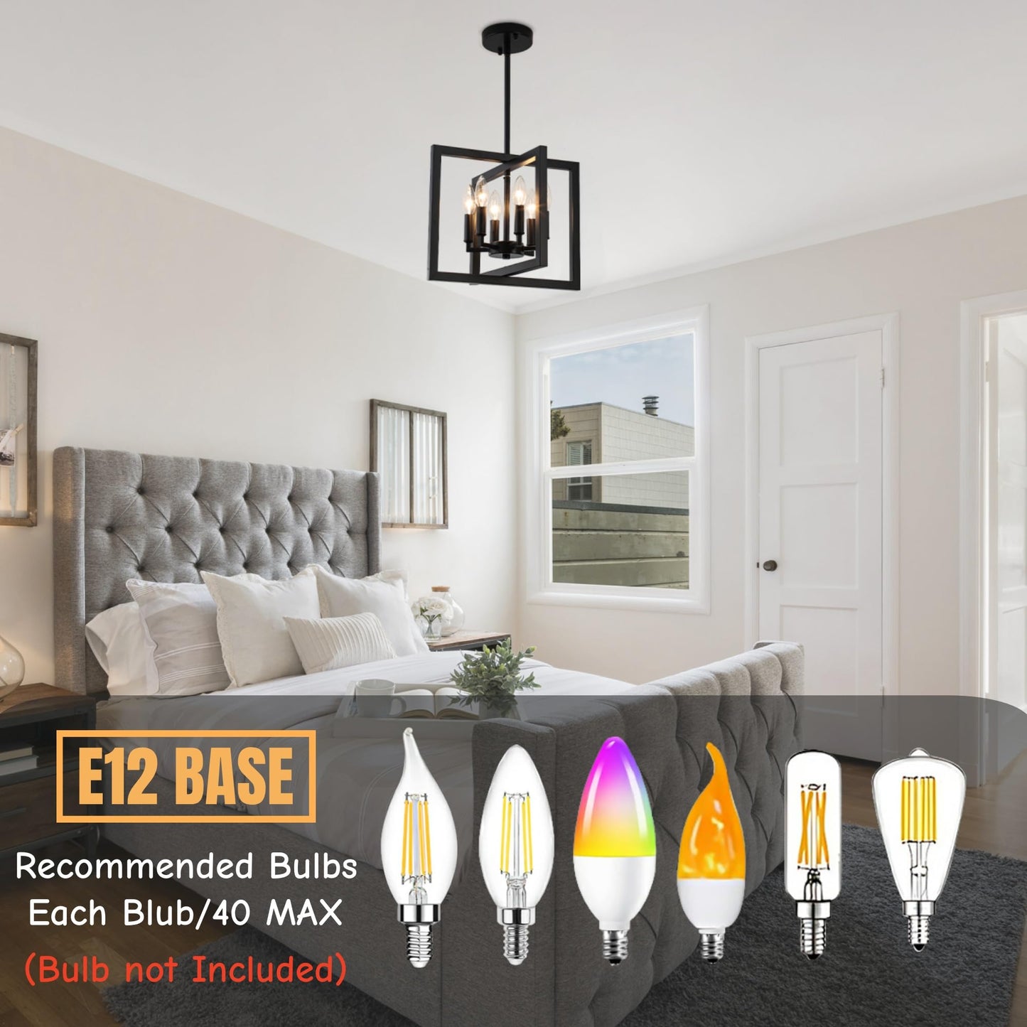 ANKYLHUA Small Black Chandelier,Light Fixture 6-Lights E12 Base,Farmhouse Chandeliers for Dining Room Kitchen Light Fixtures Adjustable Hight Pendant Lights for Hallway,Bedroom,Entryway,Foyer