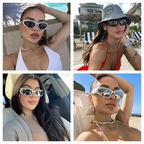 LASPOR Wrap Around Sport Sunglasses for Women Men Sport Shades Glasses Y2K Sunglasses (Red Frame/Red Lens)
