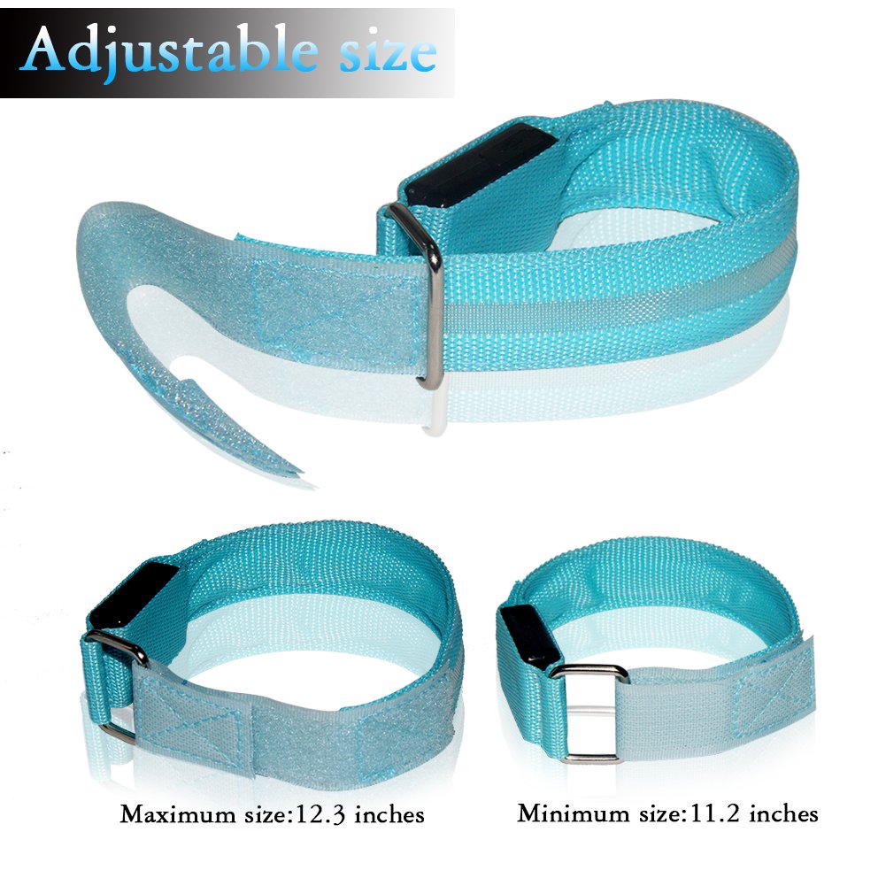 Fashion&cool LED Slap Band, USB Rechargeable Light Up Sport Armband, Glow in the Dark Adjustable Bracelets for Men&Women, Night Safety Lights for Running, Jogging Cycling, Hiking