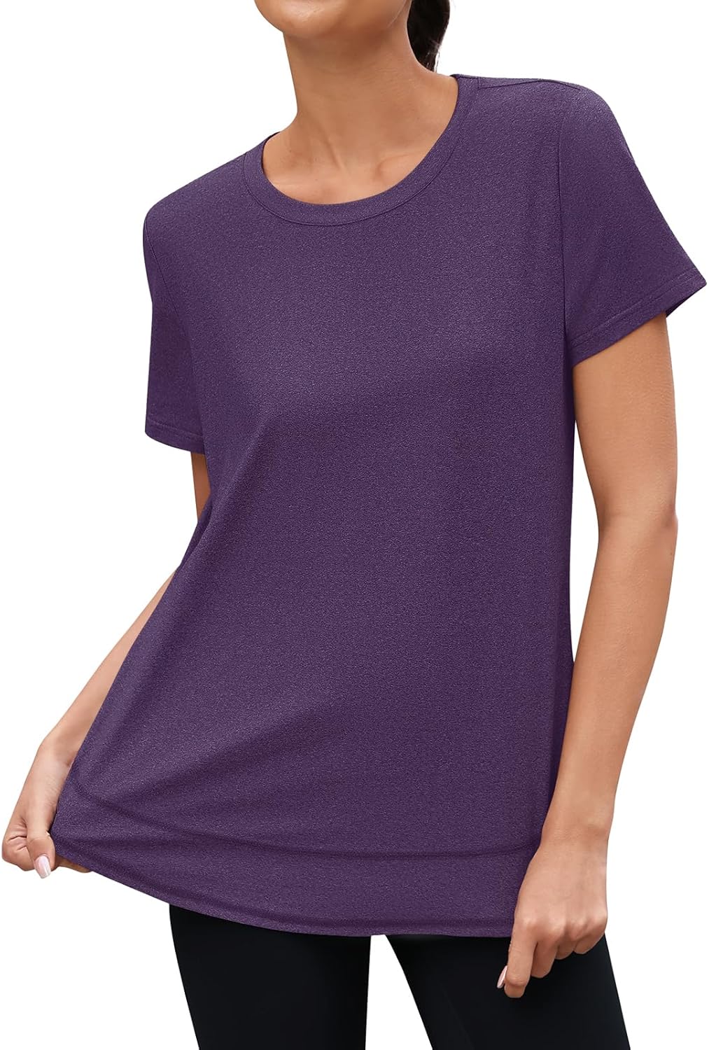 Skiennix Women's Workout Tops - Short Sleeve Crewneck Yoga & Running Shirts | Quick Dry, S-3XL