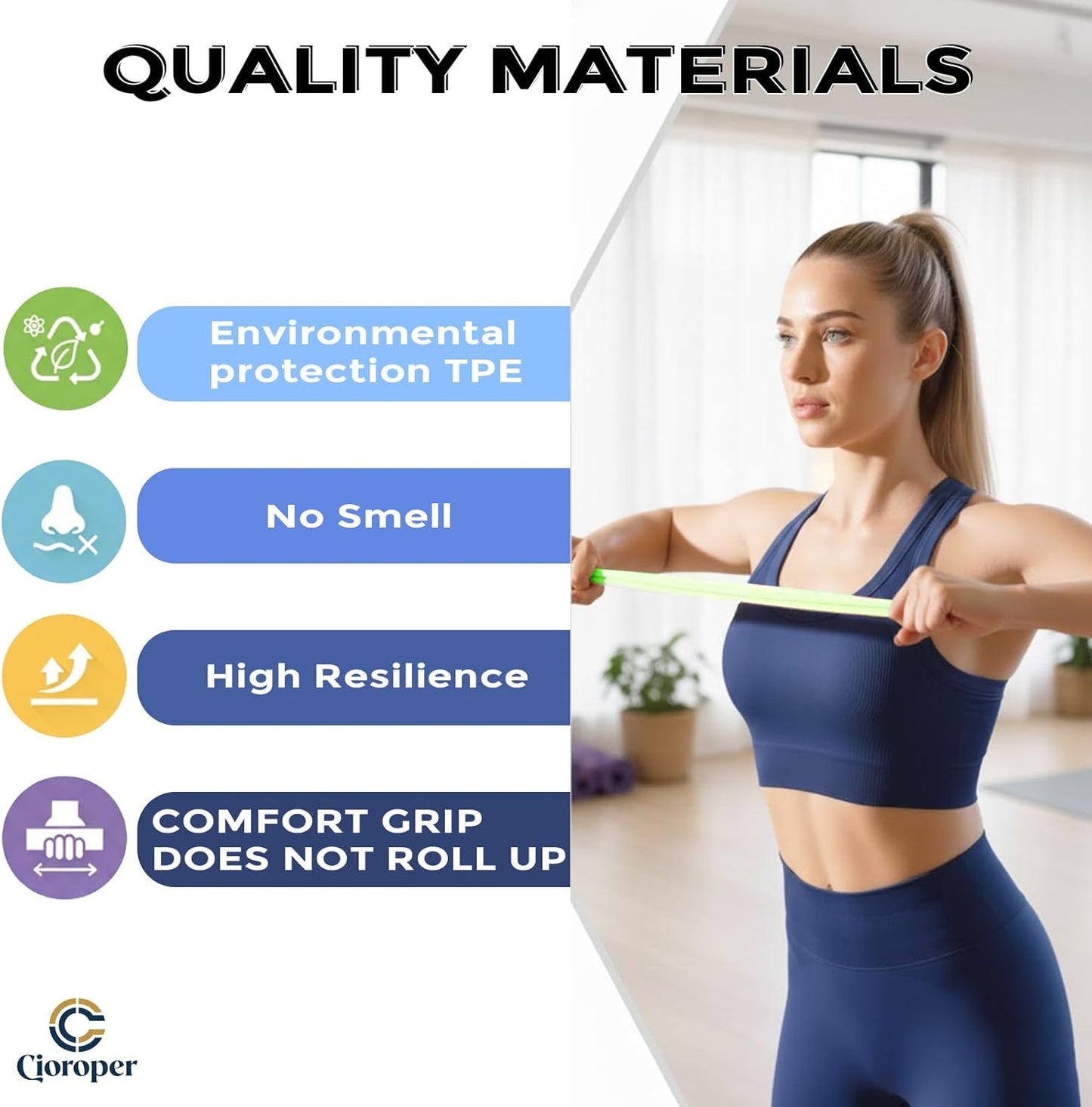 Skiennix Resistance Bands - Versatile Workout Loop Bands Set for Men & Women | 5-Piece Kit for Stretching, Pilates, Yoga, and Physical Therapy