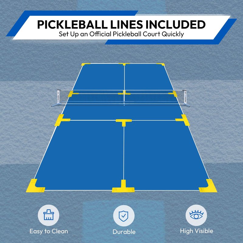 A11N SPORTS Premium Pickleball Starter Set for Driveway - 22ft Portable Net, Court Markers, 4X Paddles, Balls & Carrying Bag