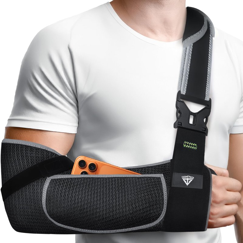 Arm Sling Shoulder Immobilizer for Men and Women - Shoulder Injury – Breathable Mesh with Thumb Loop, Padded Strap & Phone Pocket – Adjustable Support for Rotator Cuff, Dislocation, Fracture, Post-Surgery (Breathable Mesh, X-Large)
