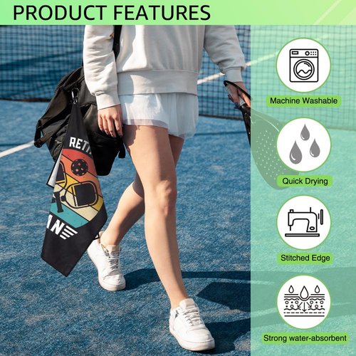 WUUCKOO My Retirement Plan Pickleball Towel, Funny Pickleball Towel for Pickleball Bag with Clip, Pickleball Accessories for Men, Pickleball Player Gifts, Retirement Gifts for Grandpa Pickleball Lover