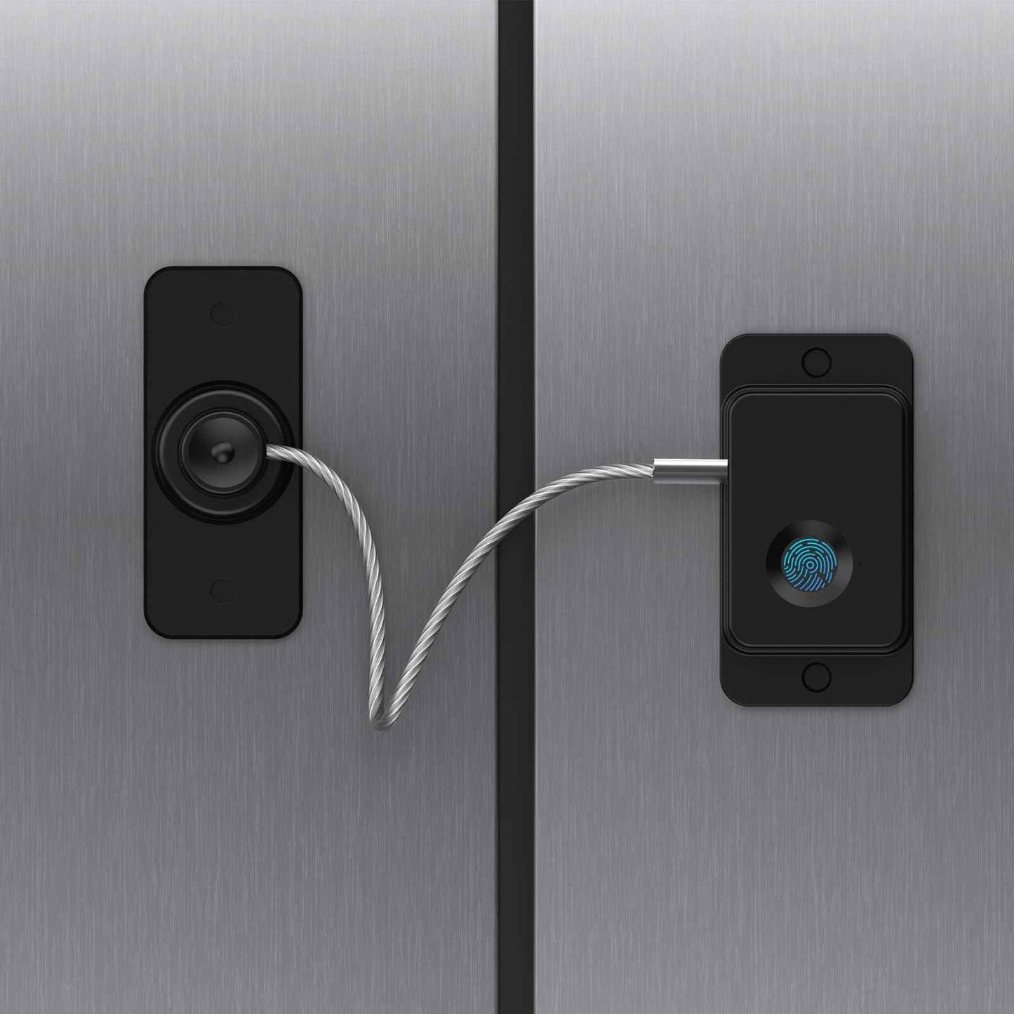 Larimuer Fingerprint Fridge Lock - Child & Pet Proof Security for Drawers, Cabinets, Ovens, Toilet | Smart Biometric& USB Key | Easy Install | Quick Unlock (Black, 1 Pcs)