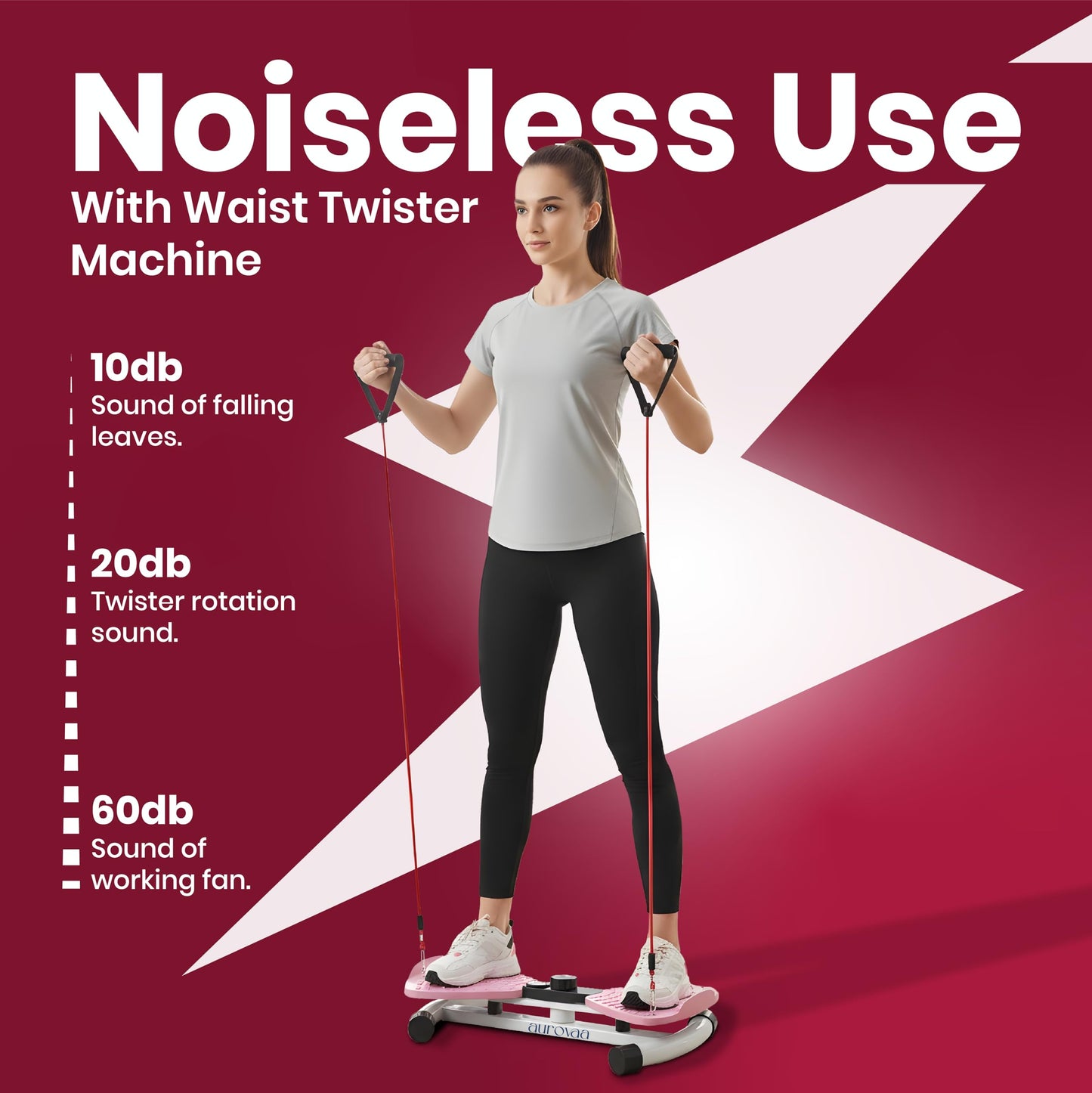 Aurovaa Waist Twister Machine Exercise, Ab Twist Board with 330 lbs Weight Capacity, Abs Workout for Slim Waist and Core Ab Exercise, Noiseless Home Gym Equipment for Women Men