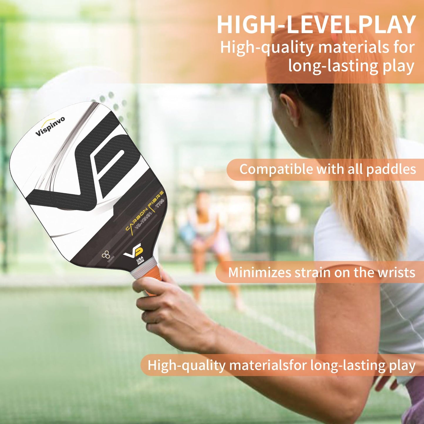 Vispinvo Pickleball Paddle Grip Tape - 4 Pack | Absorbent & Non-Slip OverGrip Tape for Pickleball and Tennis Rackets | Enhanced Sweat Absorption & Soft Touch