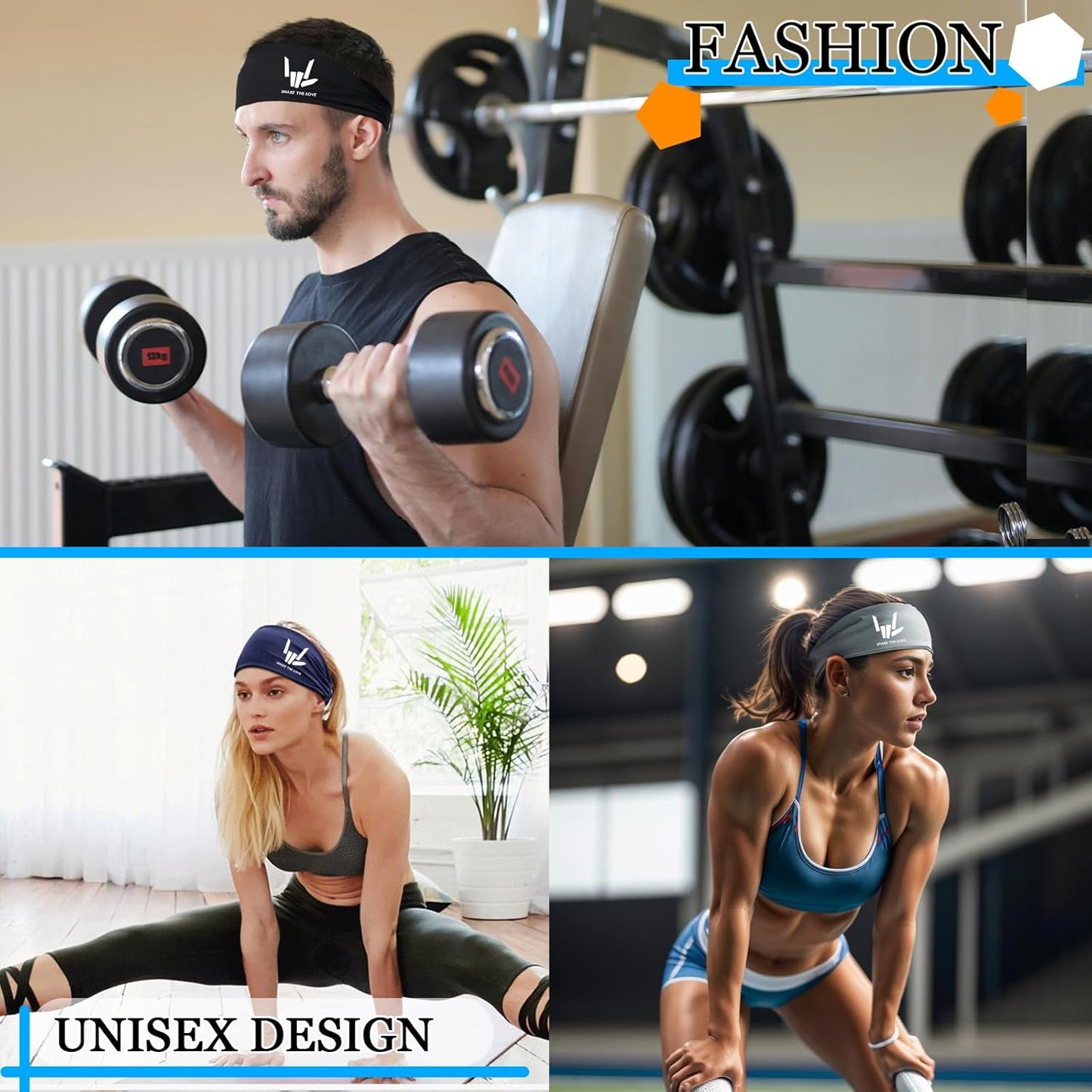 Skiennix 3-Piece Sweat Bands | Cooling Headbands for Men & Women | Ideal for Sports & Workouts