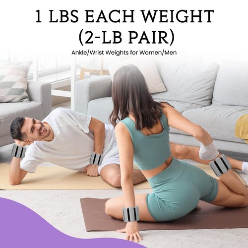 CMJO Wrist Ankle Weights for Women, Adjustable Ankle Weights 1lb Each, 2lbs Hand Leg Weights Set for Walking, Yoga, Cardio, Pilates