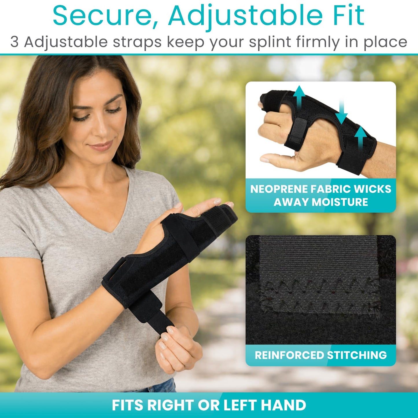 Vive Boxer Finger Splint Brace- Supports Pinky, Ring, Middle Metacarpals and Knuckles - Right or Left Adjustable Hand Brace - Straightening for Trigger Finger, Injury, Fracture, Broken, Tendonitis (7.75 Inch)