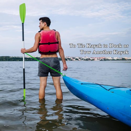 Kayak Paddle Board Tether Leash by [Brand Name] - Stretchable 3.3-7 Feet Strap with Carabiner for SUP & Fishing Gear