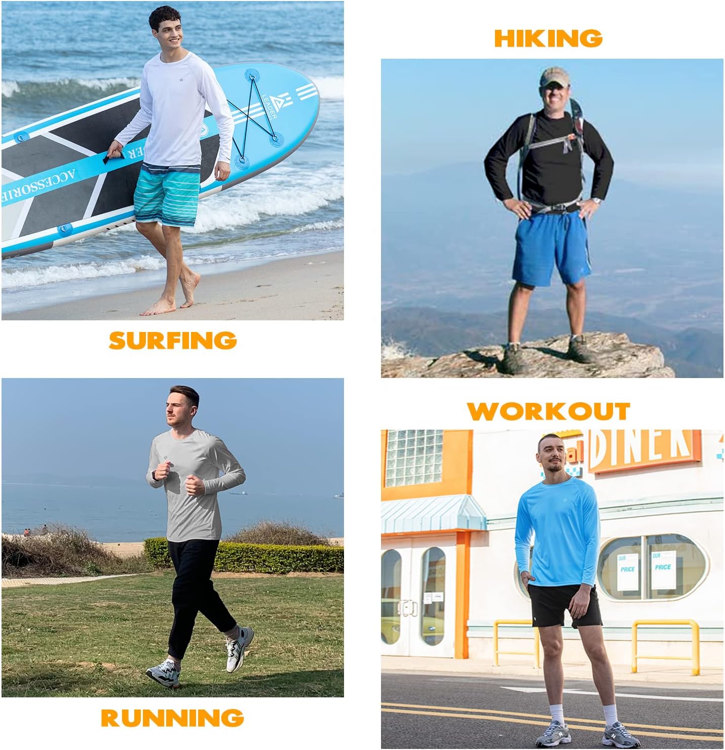 NAVISKIN Men's Rash Guard | UPF 50+ Sun Protection Long Sleeve Shirt | Quick Dry & Lightweight