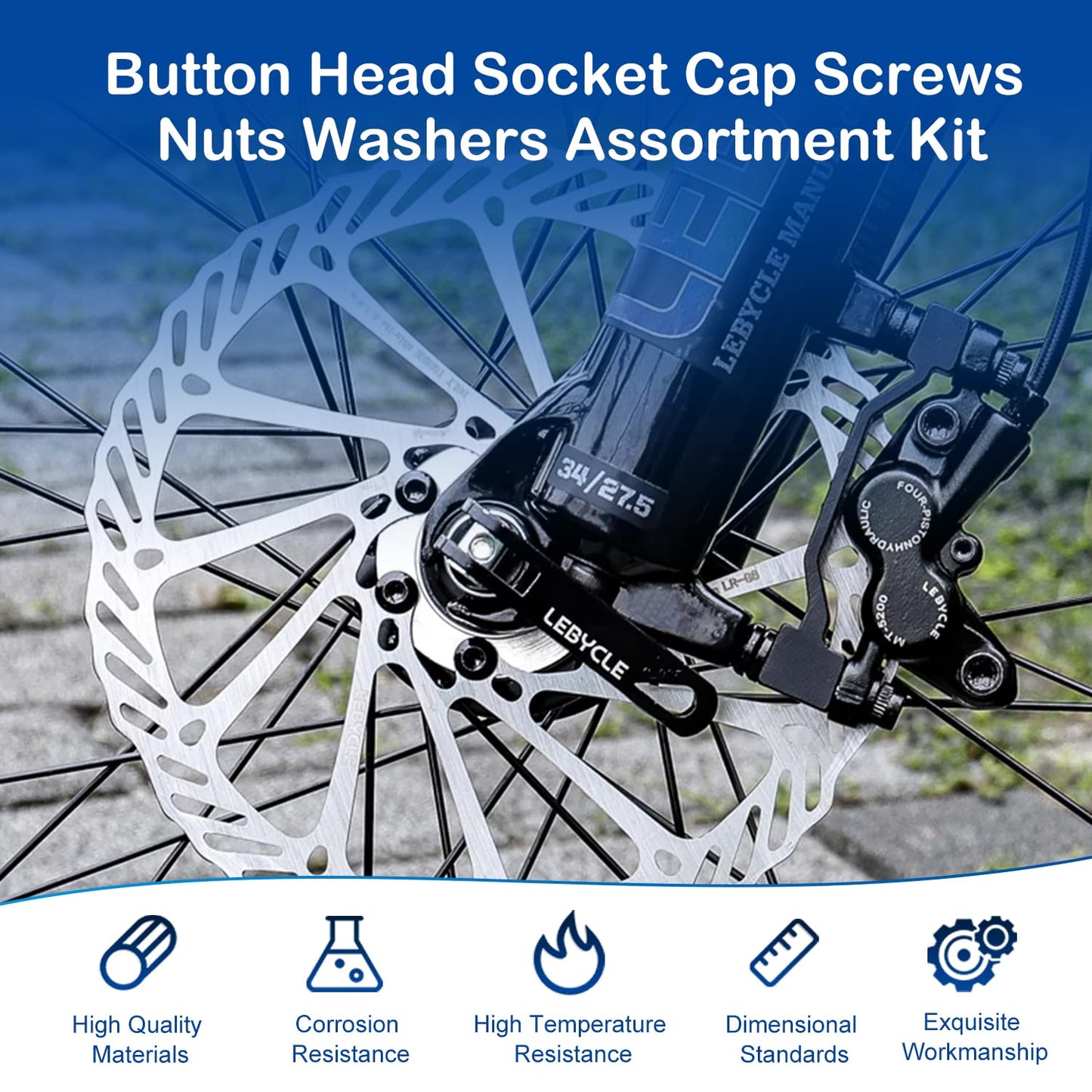 250 Pieces M5 Screws Nuts Washers Set Black, M5 x 6/8/10/12/16/20/25mm Button Head Socket Cap Screws Nuts Washers Assortment Kit, 10.9 Grade Alloy Steel, Fully Threaded