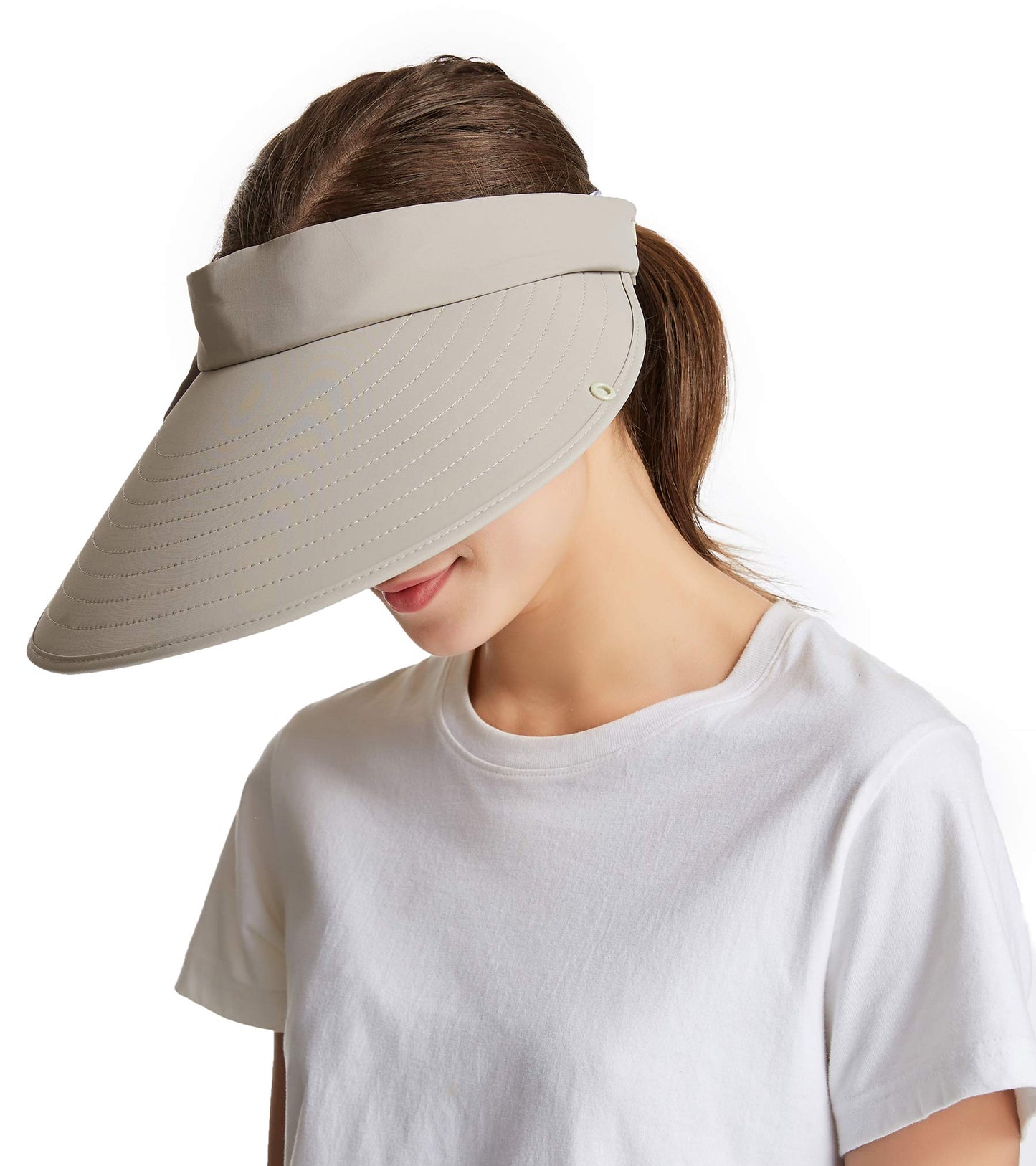 icolor Sun Hats for Women Fishing Hat UPF+50 Detachable Face Mask Neck Flap Visor Wide Brim UV Sun Protection Hiking Hats Khaki
