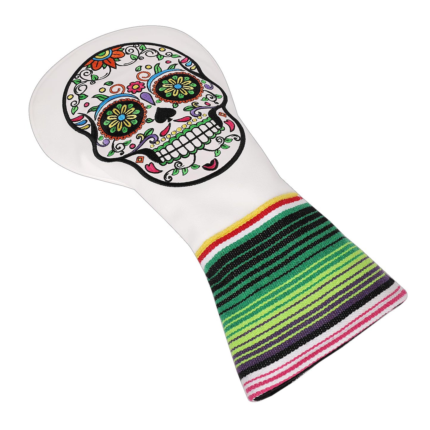 SHABIER White Golf Driver Headcover with Skull Design for Golf Driver Club