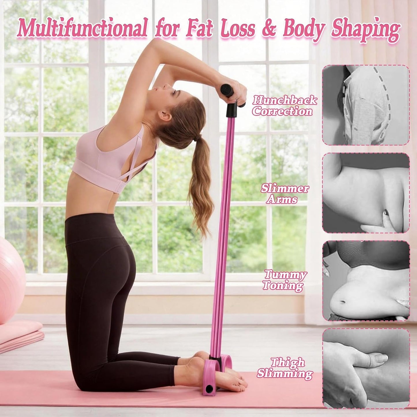 Skiennix Pedal Resistance Bands - 6 Tube Multifunctional Rubber Bands for Arms, Abdomen & Legs