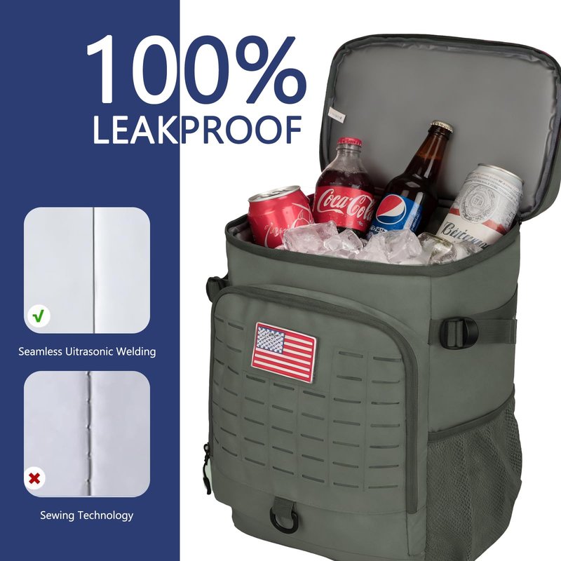 Cooler Backpack, 30 Can Backpack Cooler 4-Sided Cold Retention Technology, Lightweight & Hands-Free for Beach, Camping, Hiking, and Tailgating