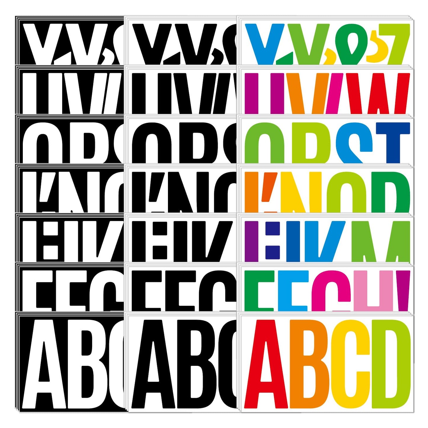 30 Sheets 159 PCS Large Letter and Numbers Stickers 6inch Vinyl Self Adhesive Stickers for Crafts Outdoor Sign Wall Mailbox Windows Doors Car Poster Board, Homes, Businesses, Address Numbers(Black)