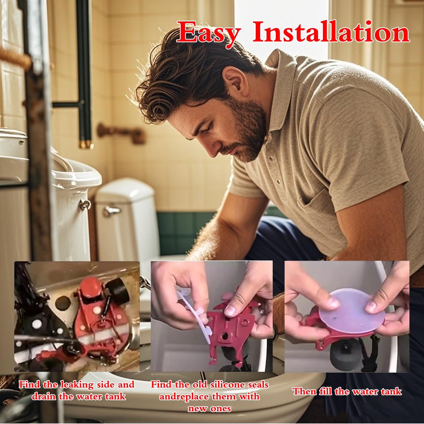 Replacement for Vormax Toilet Tank Silicone Flapper Seal Gasket 3'' - Fit for American Standard 7381424-100.0070A (4 Pack)