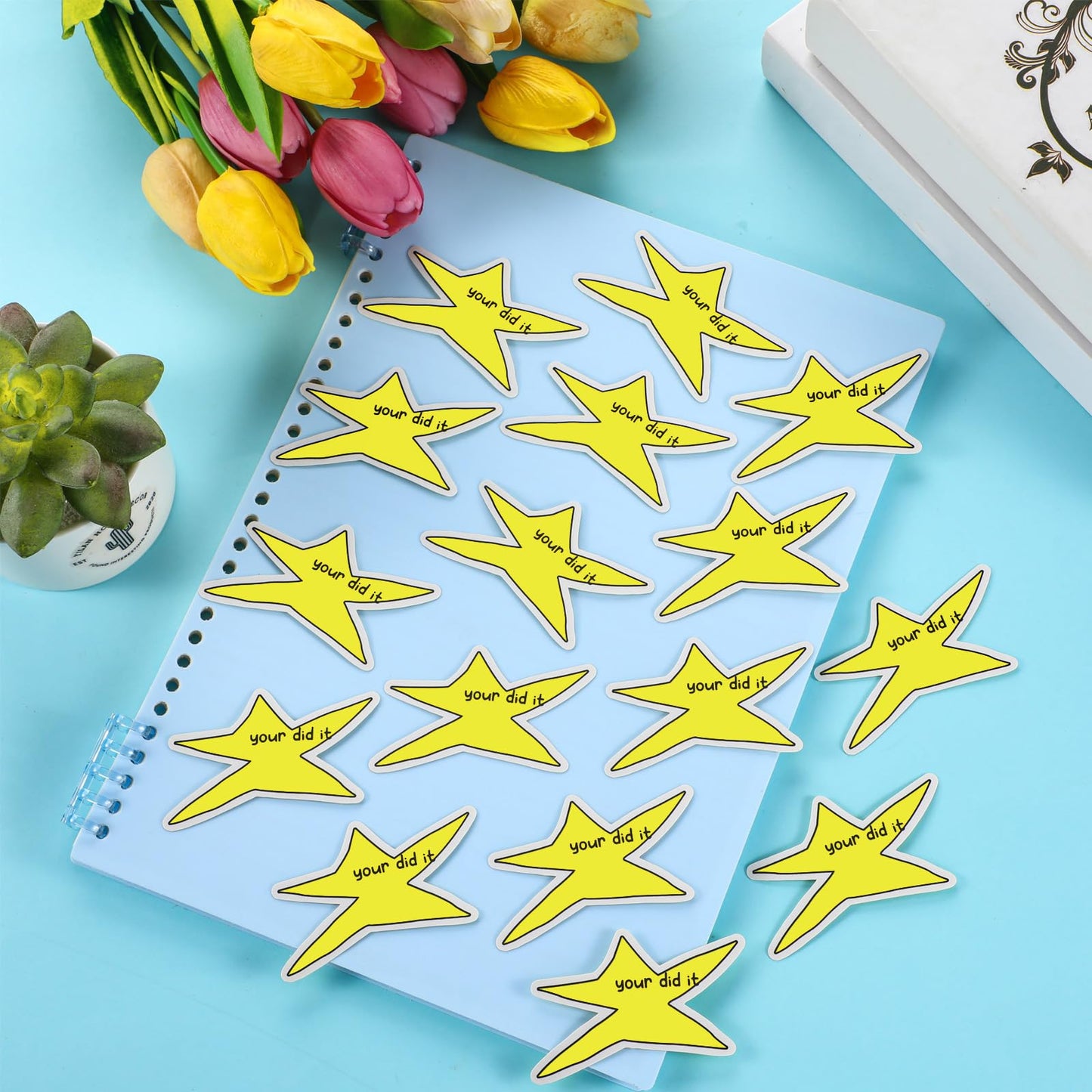 Watersay 200 Pcs Your Did It Star Meme Sticker Bulk Funny Gold Star Decal Motivation Positive Waterproof Vinyl Die-Cut Sticker for Coworkers Student Gag Graduation Gifts Laptop Bottle Phone Cars