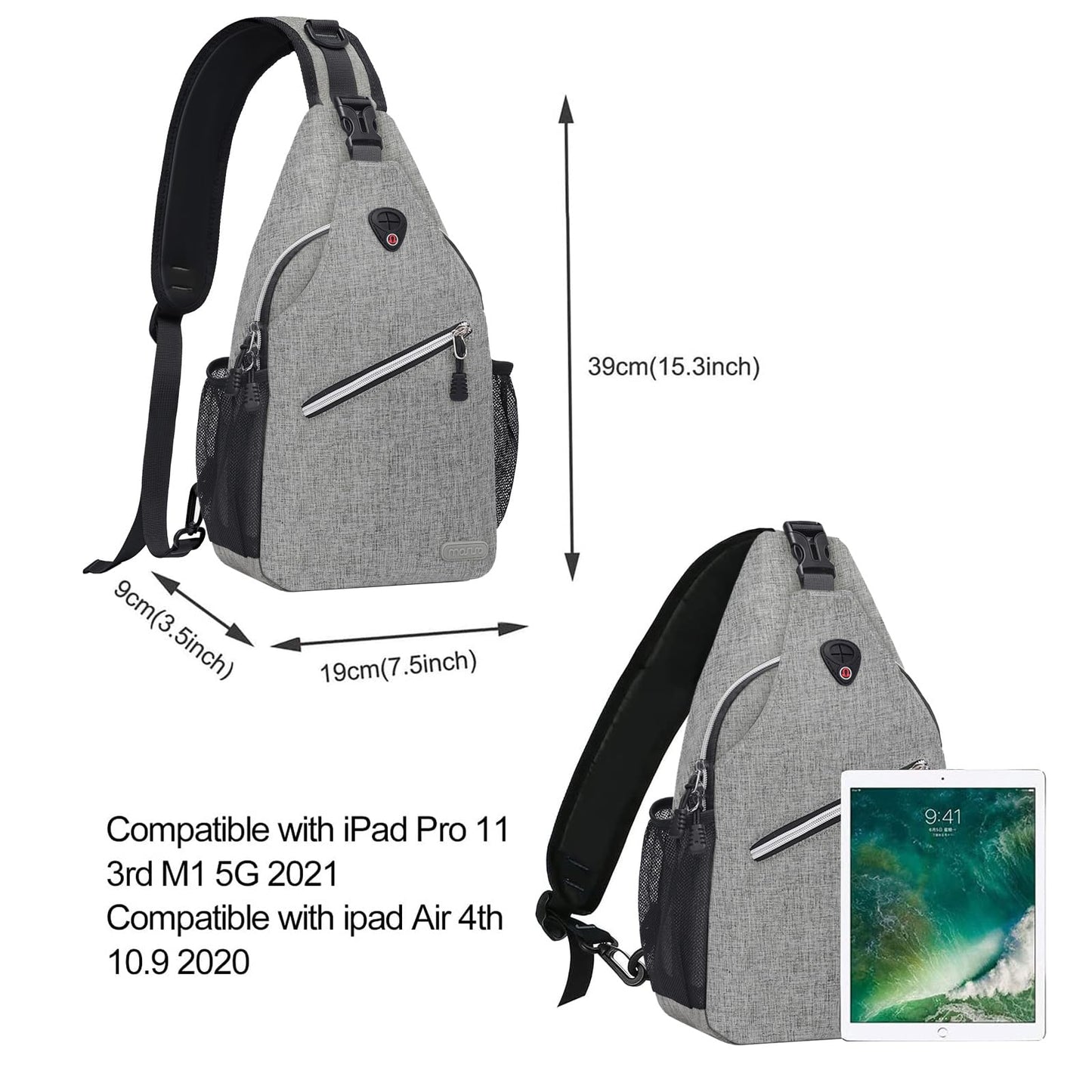 MOSISO Small Sling Bag for Men, Crossbody Shoulder Chest Daypack Bag