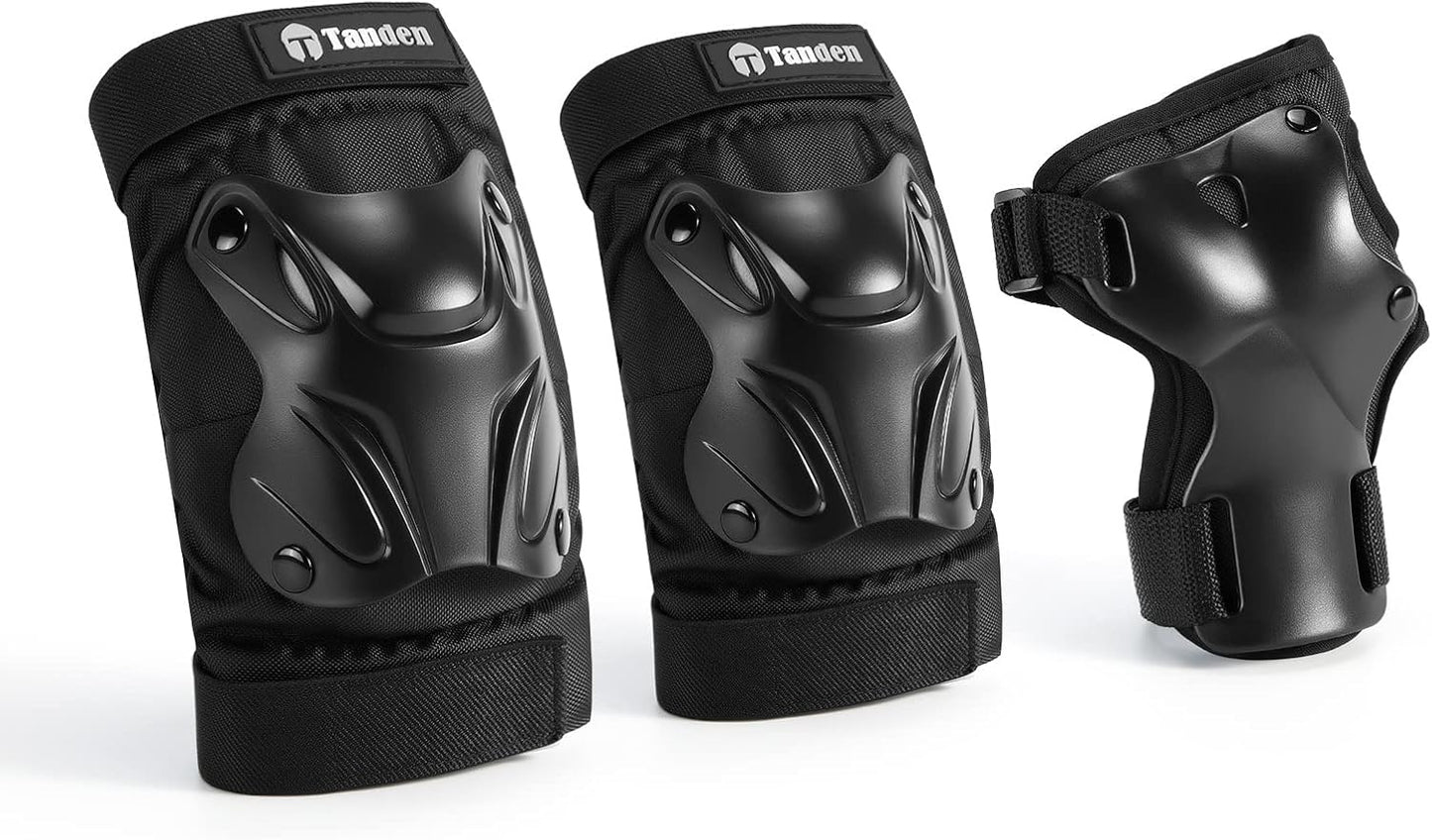Tanden Protective Gear Set - Knee & Elbow Pads with Wrist Guards for Roller Skating | Adult Size