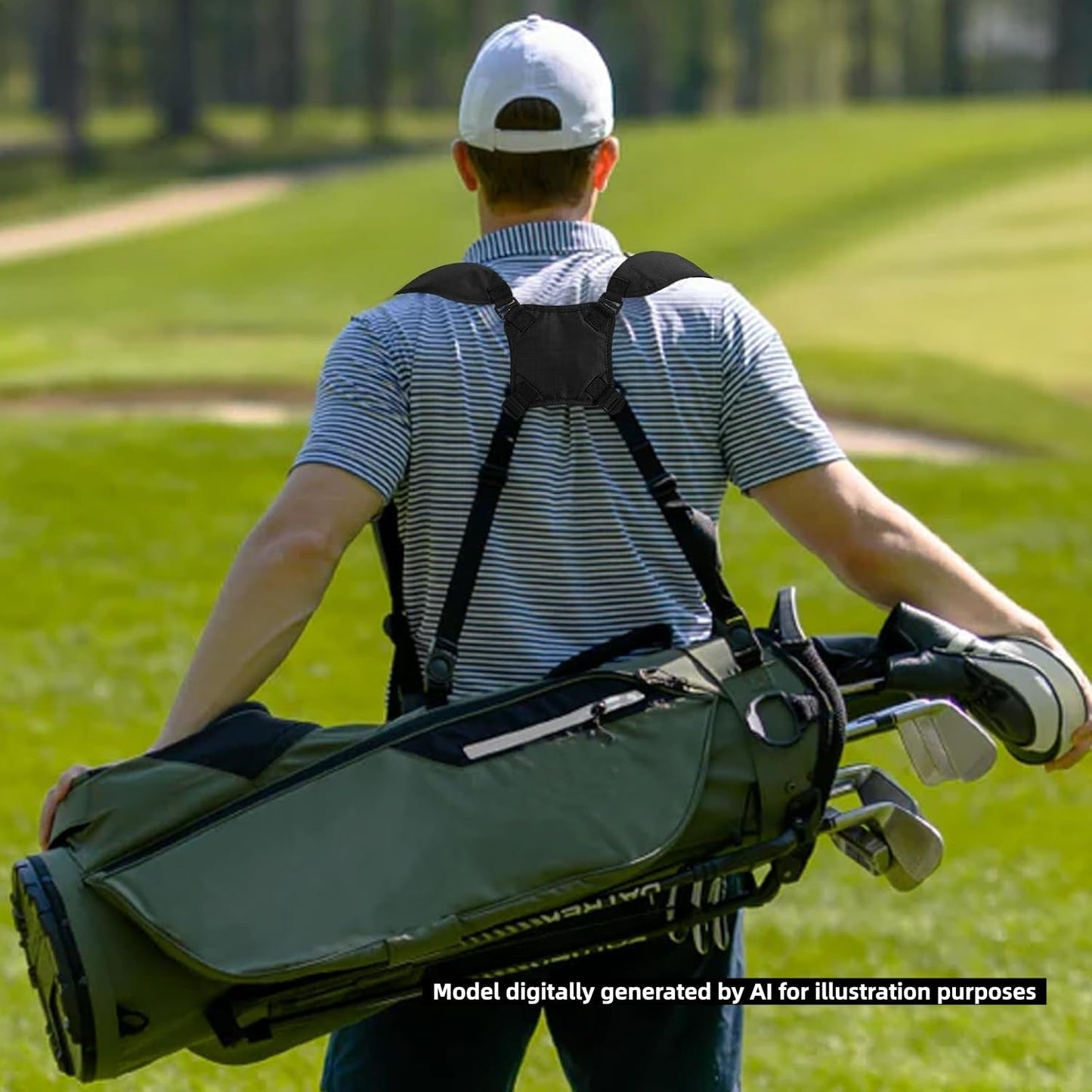 Golf Bag Straps Replacement,Adjustable Strap Padded Golf Carrying Bag Strap,Golf Bag Accessories for Men,Women