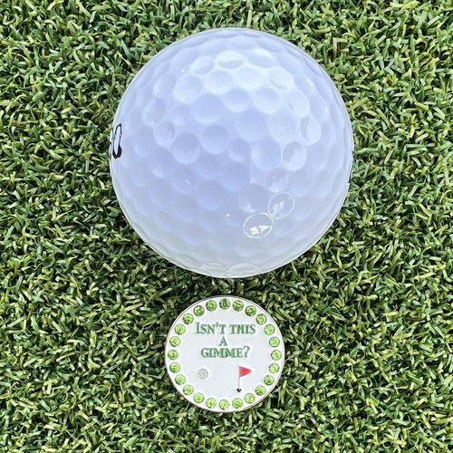 Giggle Golf Bling Golf Ball Marker Pack with Hat Clip – Funny Putting Sayings Sparkly Markers for Women Golfers – Fun Golf Gift with Organza Bag & Bonus Hand Cream