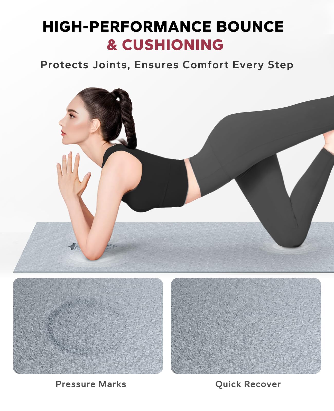 HAPBEAR Large Yoga Mat - 72"x36" Extra Wide Exercise Mat - 1/4" Thick Dual Color PVC | Anti-Slip Surface & High Cushioning - Ideal for Yoga, Pilates & Home Workouts - Bonus Mesh Bag