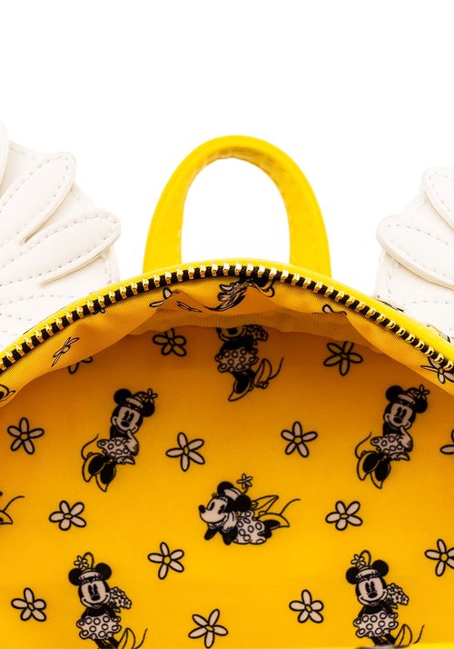 Loungefly Minnie Mouse Daisies Mini Backpack BlackWhiteYellow