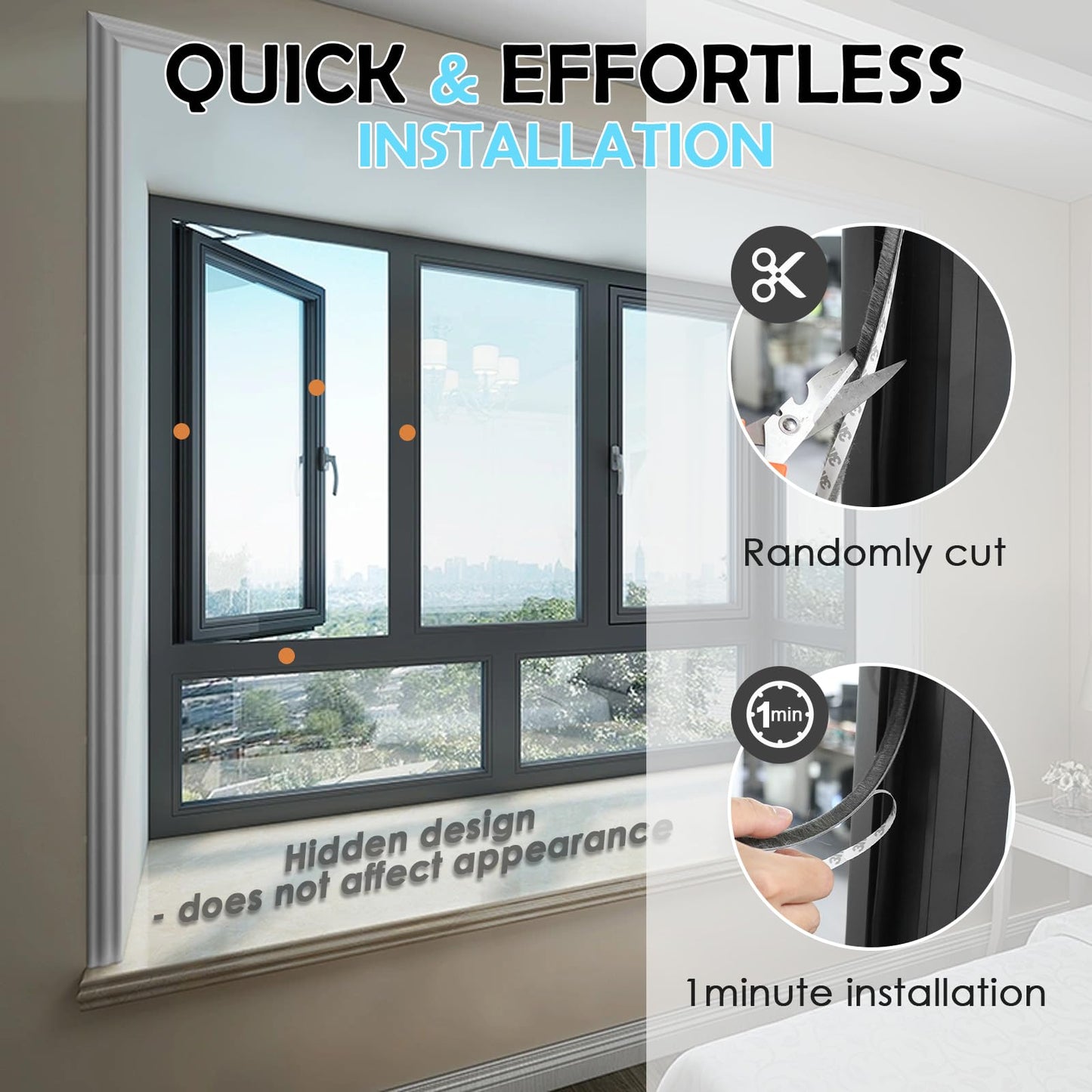 Bantie 40FT Weather Stripping Door Window Seal - Brush Weather Strip Insulation Strip for Door Frame Weatherstripping for Soundproofing (0.35" X 0.35",40FT)