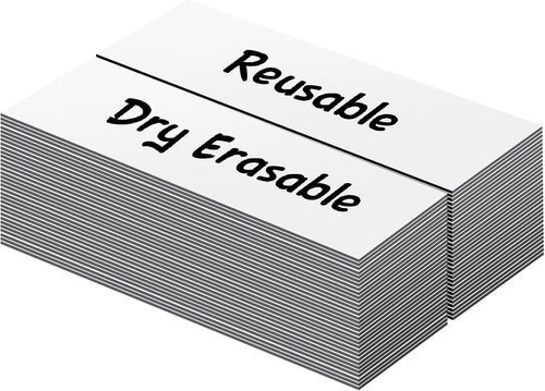 LLPT Magnetic Dry Erase Labels - 1" x 3" Blank Writable Stickers | 50 Pack for Easy Organization