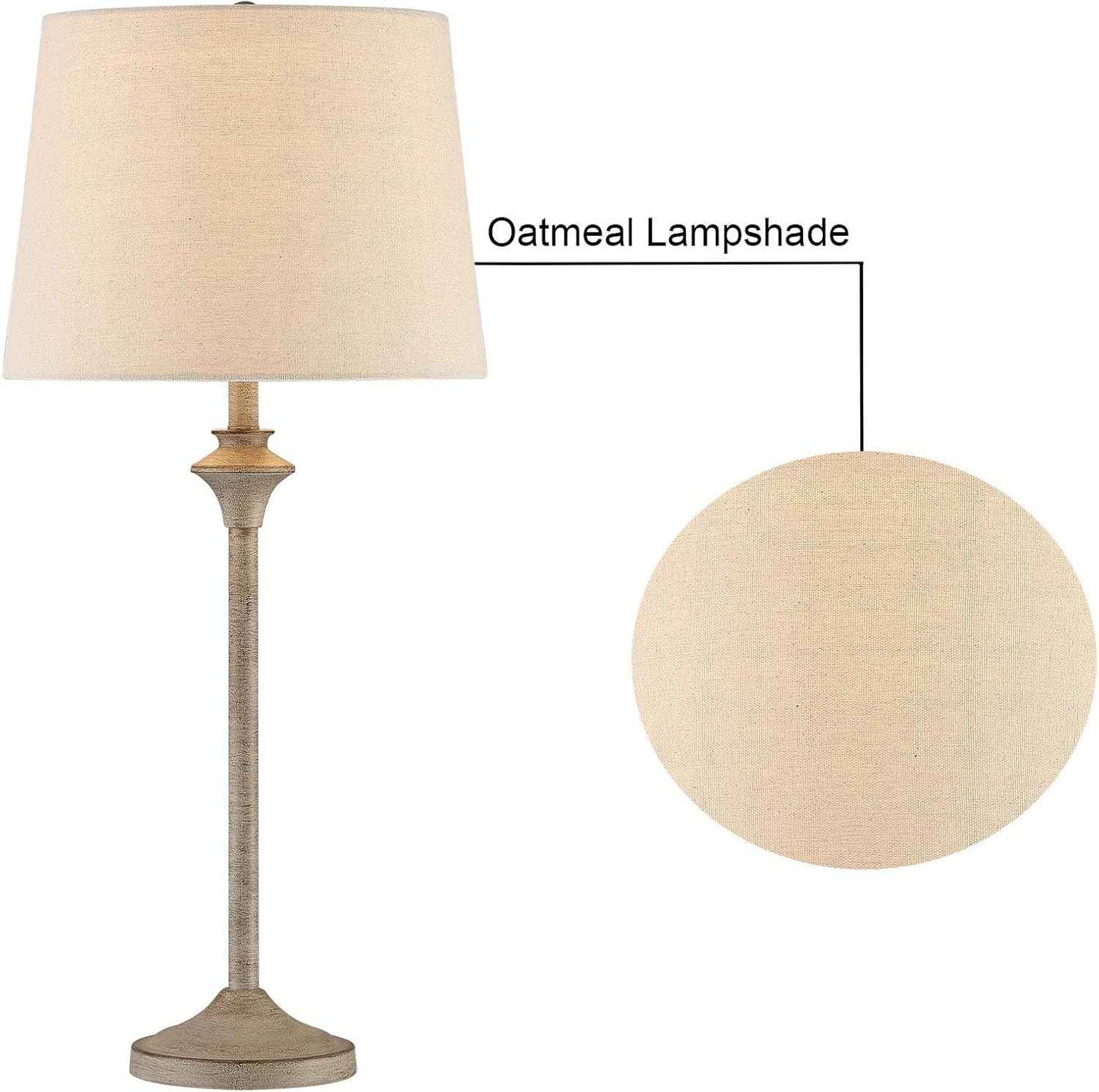 Brass Gold Table Lamps Set of 2 - 26" Modern Buffet & Nightstand Lamps for Living Room, Bedroom, Office
