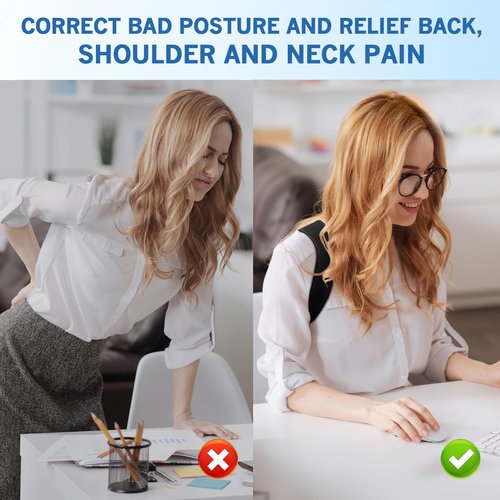 sundpik 1PCS Posture Corrector for Women and Men, Adjustable Upper Back Brace, Spine Support Straightener, Neck, Shoulder, Back and Lumbar Pain Relief, Comfortable & Breathable