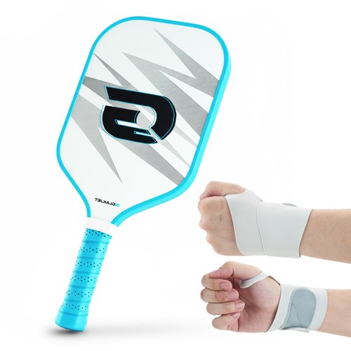 GLAKJET A2 Pickleball Paddle Set for Beginners,with Wrist Guards for Added Support & Injury Prevention,Lightweight Pickleball Rackets,Glass Fiber,USAPA-Compliant