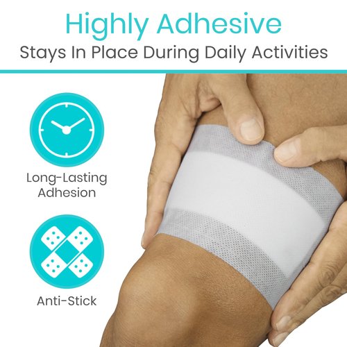 Vive Care Adhesive Border Gauze 4"x8" (15pcs) - Bordered Non-Stick Island Dressing - Absorbent Wound Care Dressing - Breathable Sterile Bed Sore Bandage - Individually Wrapped Non-Woven Pad for Ulcers